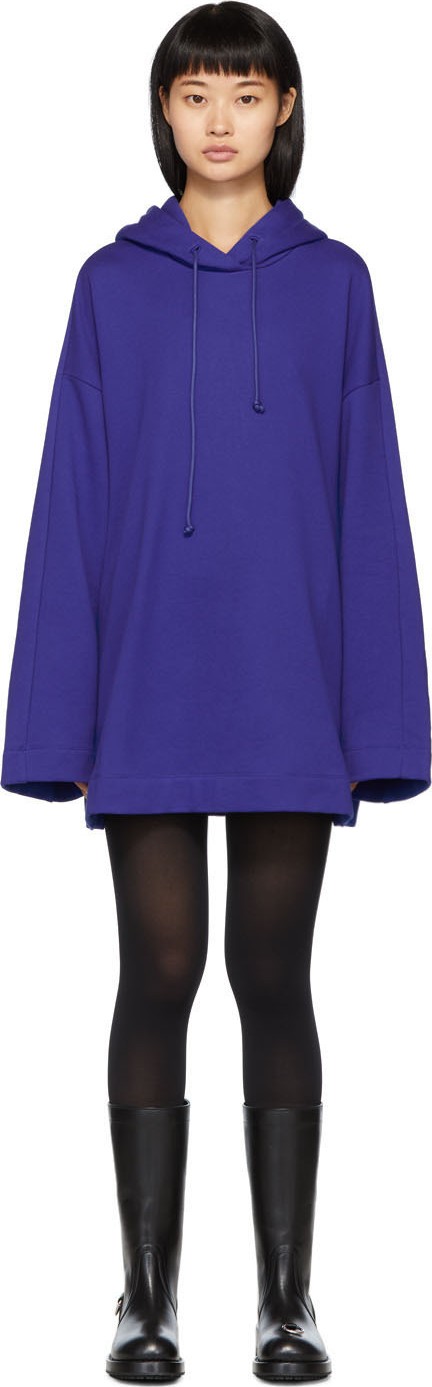 Juun.J Blue Oversize Synthesize Hoodie