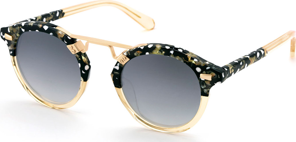 KREWE St. Louis II Two-Tone Round Acetate Sunglasses