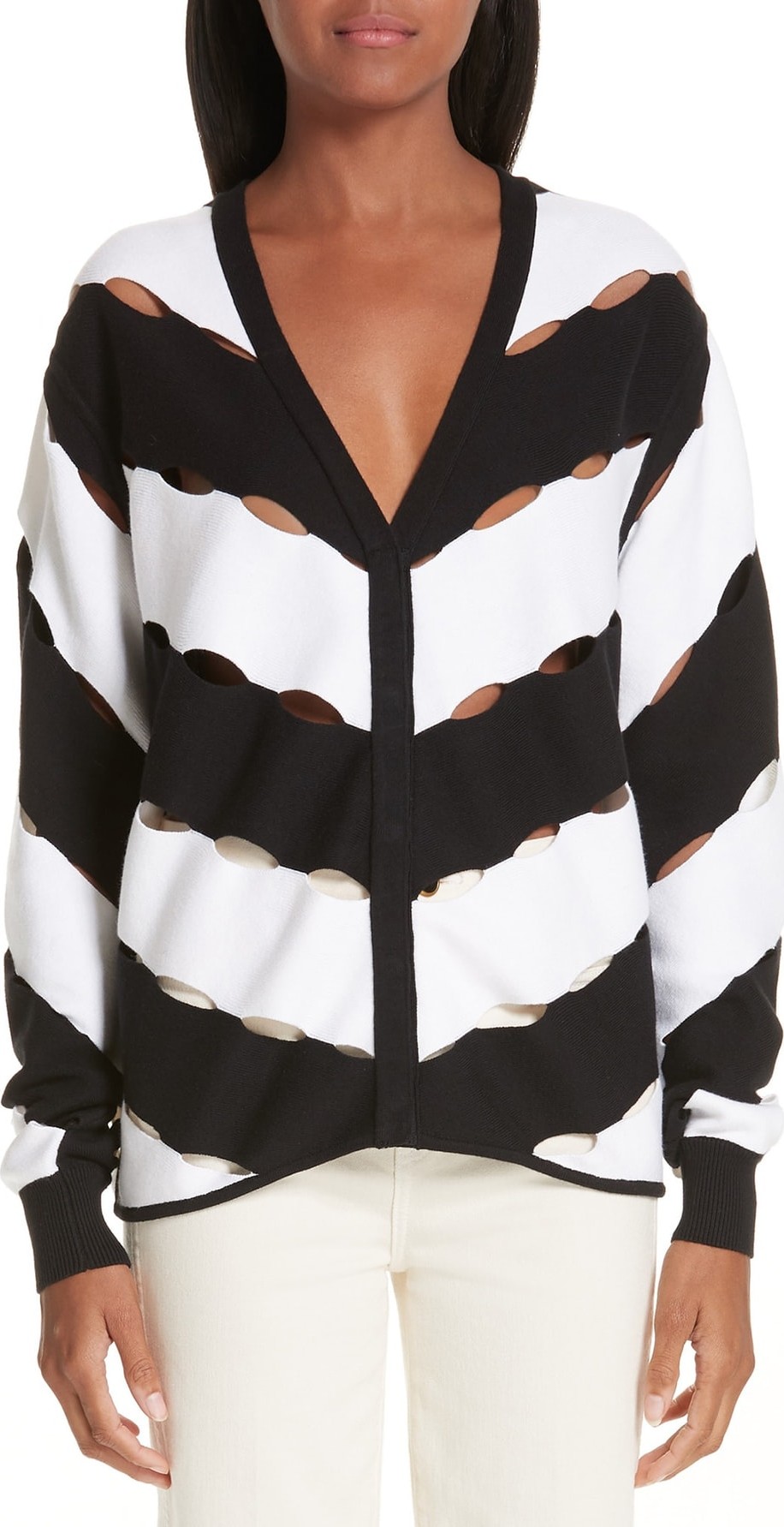 Victor Glemaud Diagonal Stripe Cardigan