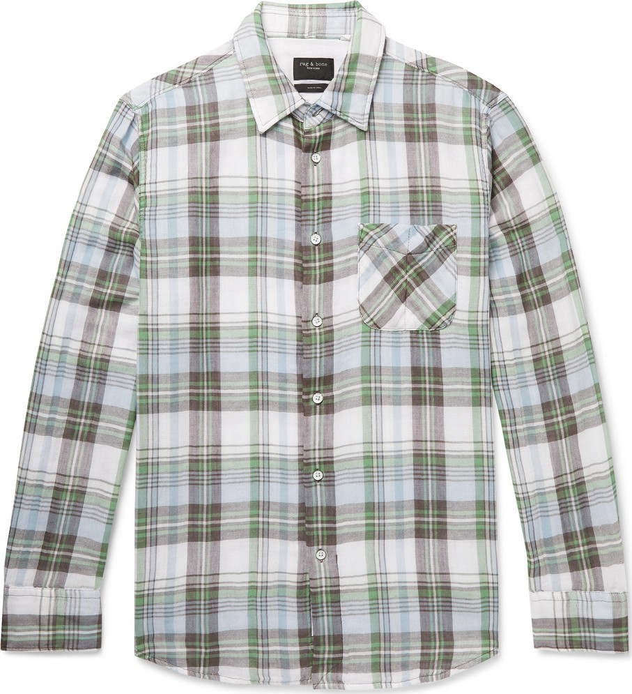 Rag & Bone Fit 3 Beach Checked Double-Faced Cotton Shirt