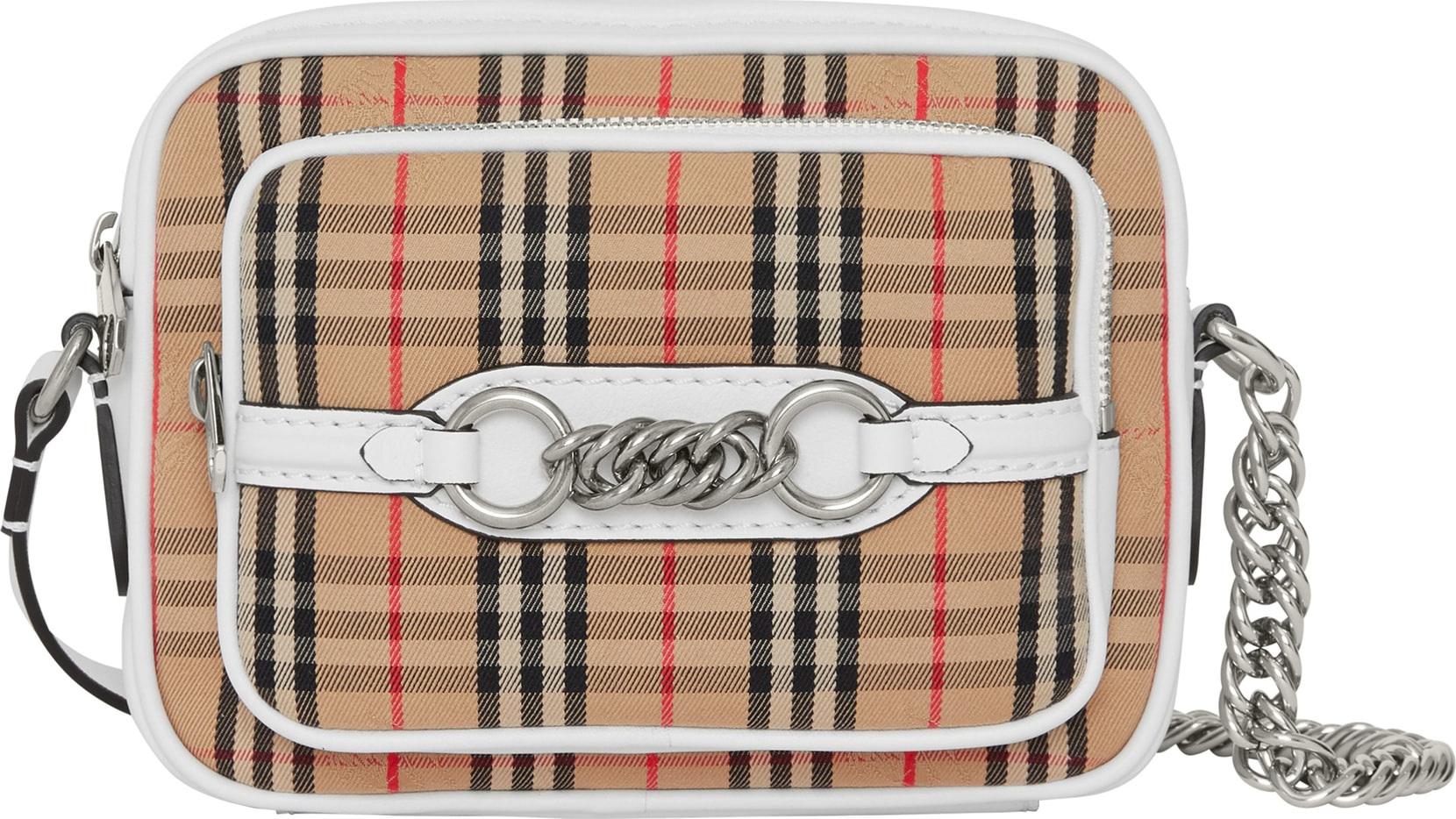 Burberry London England Vintage Check Link Crossbody Camera Bag