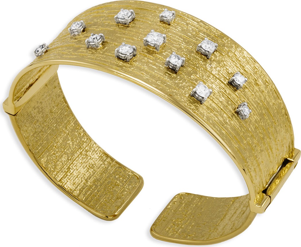 Staurino Fratelli Renaissance 18k Cuff Bracelet with Diamonds