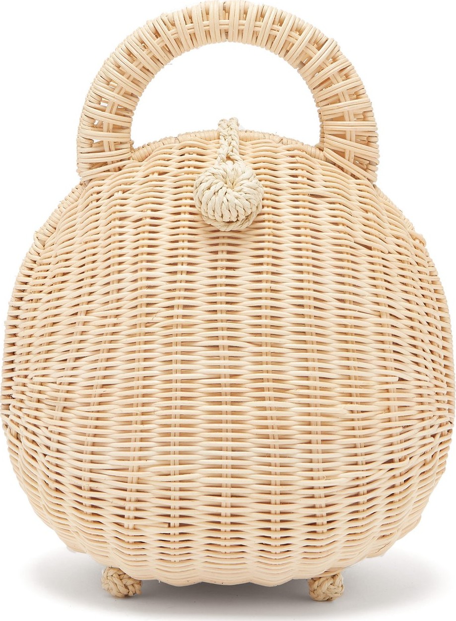Cult Gaia Millie woven-rattan basket bag