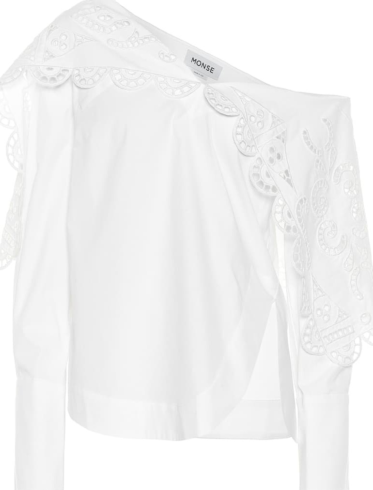 Monse Lace-trimmed stretch-cotton top