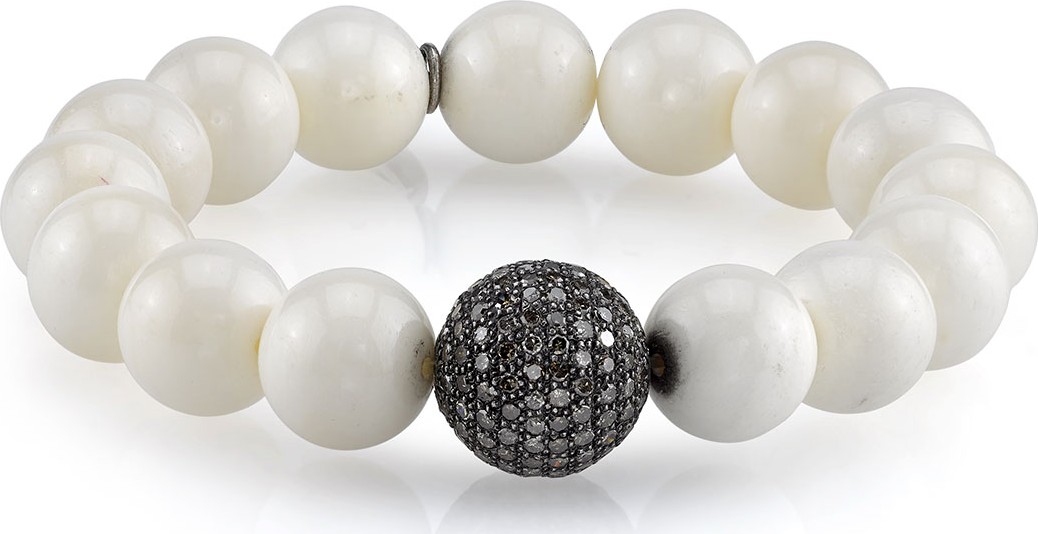 Sheryl Lowe Diamond & Bone Bead Bracelet