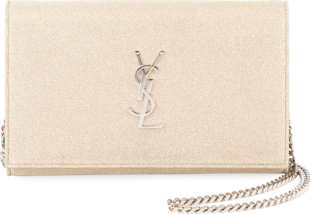 Saint Laurent Kate Monogram YSL Sparkle Wallet on Chain