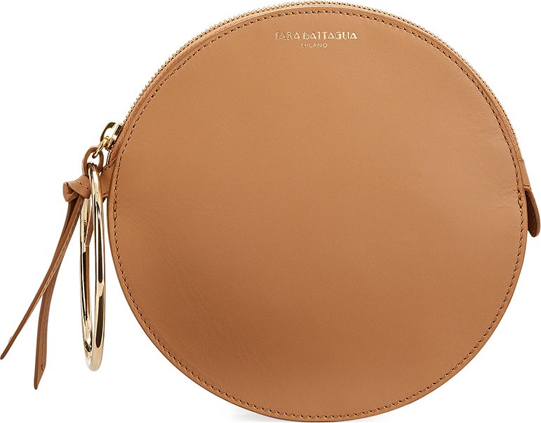 Sara Battaglia Round Leather Small Bracelet Bag