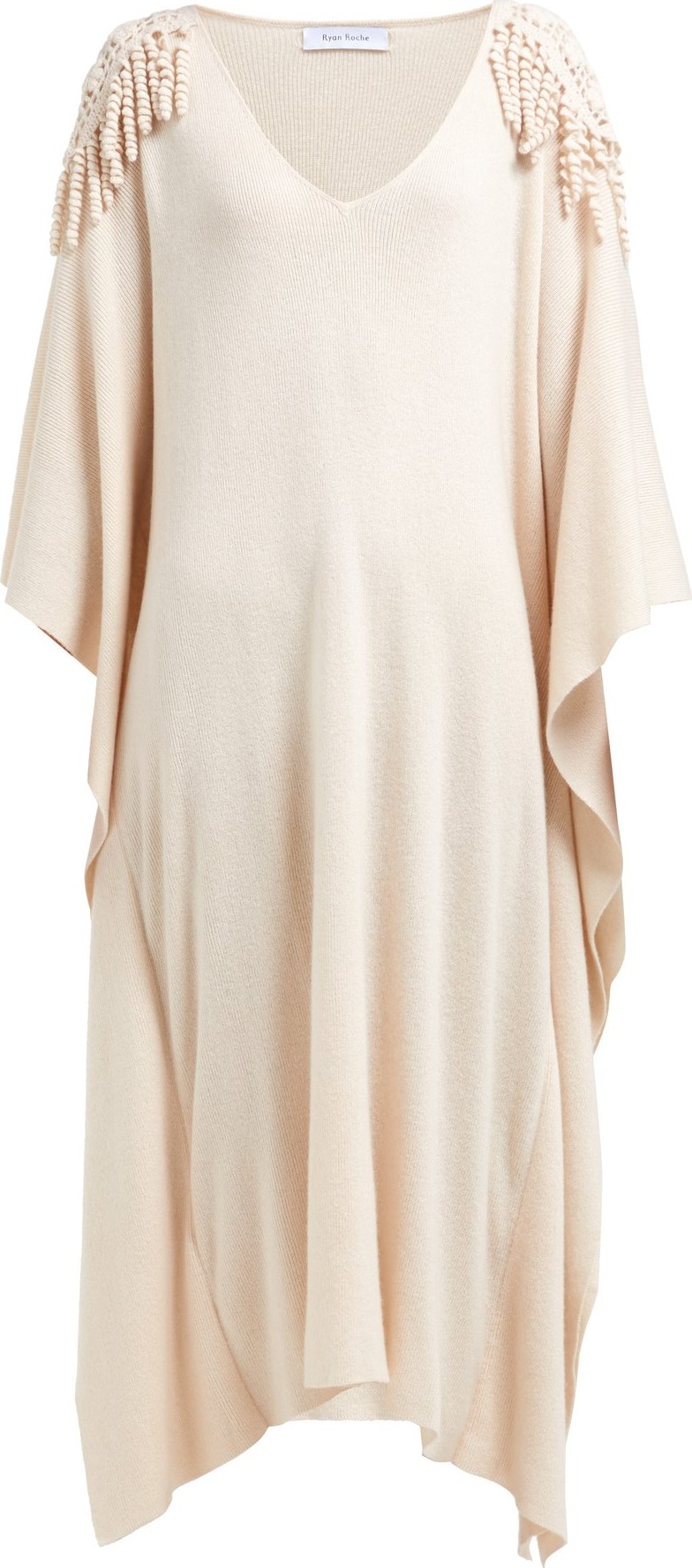 Ryan Roche Crotchet cashmere-knit shawl dress