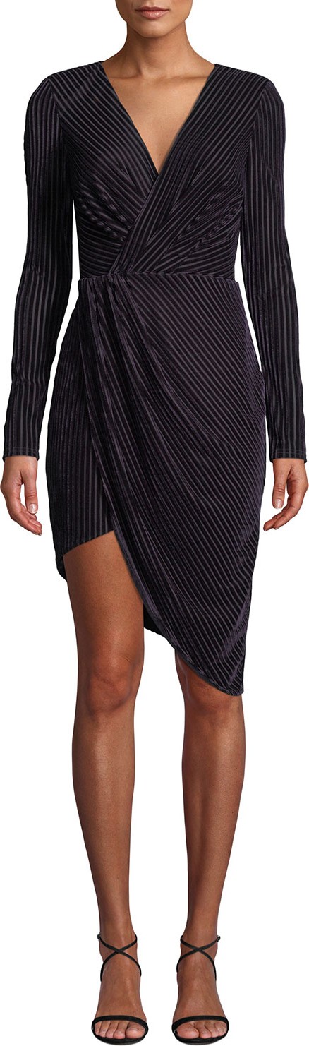 Ryse Violet Asymmetrical Velvet Cocktail Dress