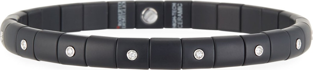Roberto Demeglio 18K White Gold Matte Black Ceramic & Diamond Bracelet
