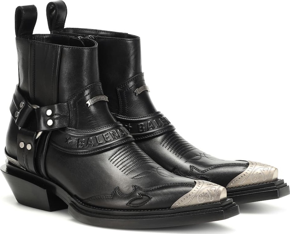 Balenciaga Santiag Harness leather ankle boots