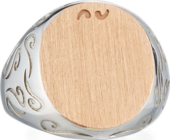 Marco Dal Maso Ara Silver & Rose Gold Signet Ring, Size 10