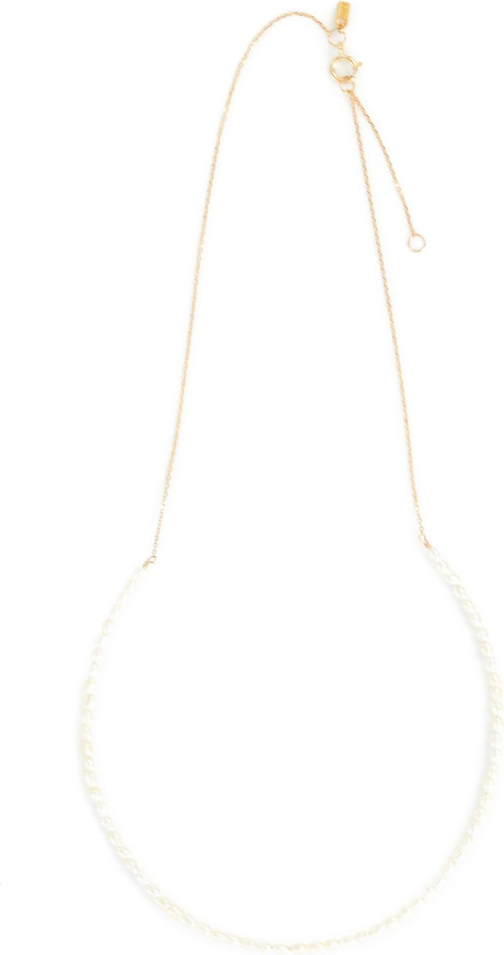 Sarah & Sebastian Akoya keshi pearl 10k gold necklace