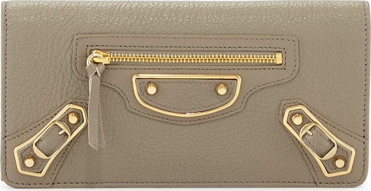 Balenciaga Edge Money Leather Wallet, Gray