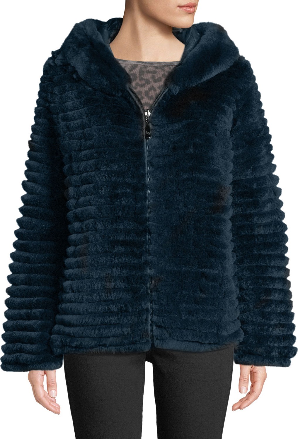 Belle Fare Reversible Fur & Down Jacket w/ hood