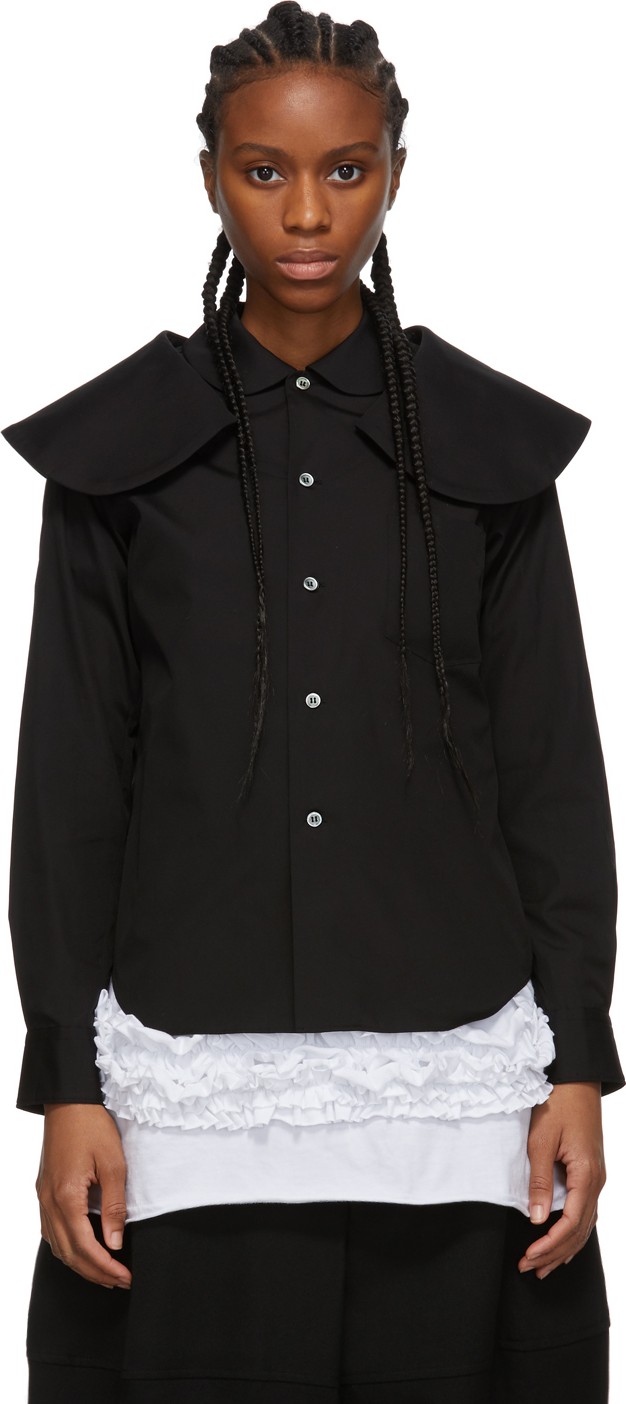 Comme Des Garçons Comme Des Garçons Black Oversized Double Collar Shirt