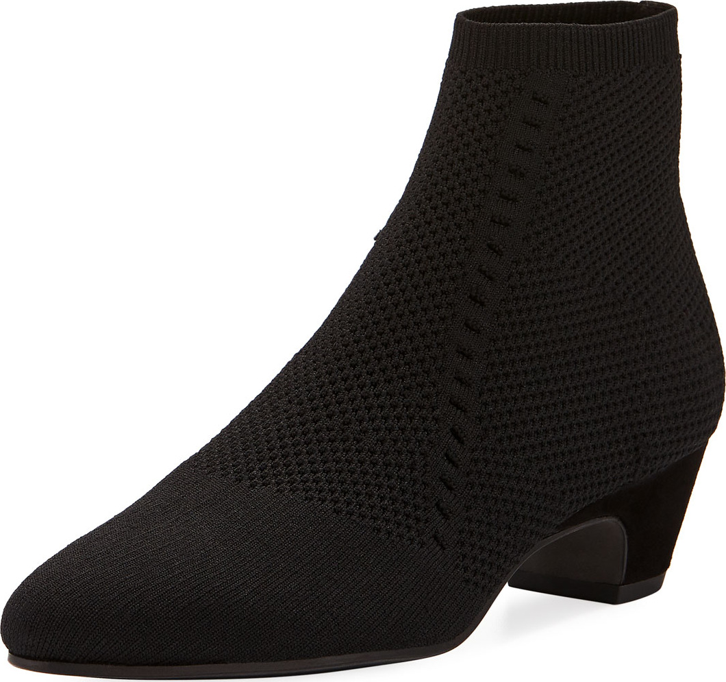 Eileen Fisher Purl Stretch-Knit Fabric Booties