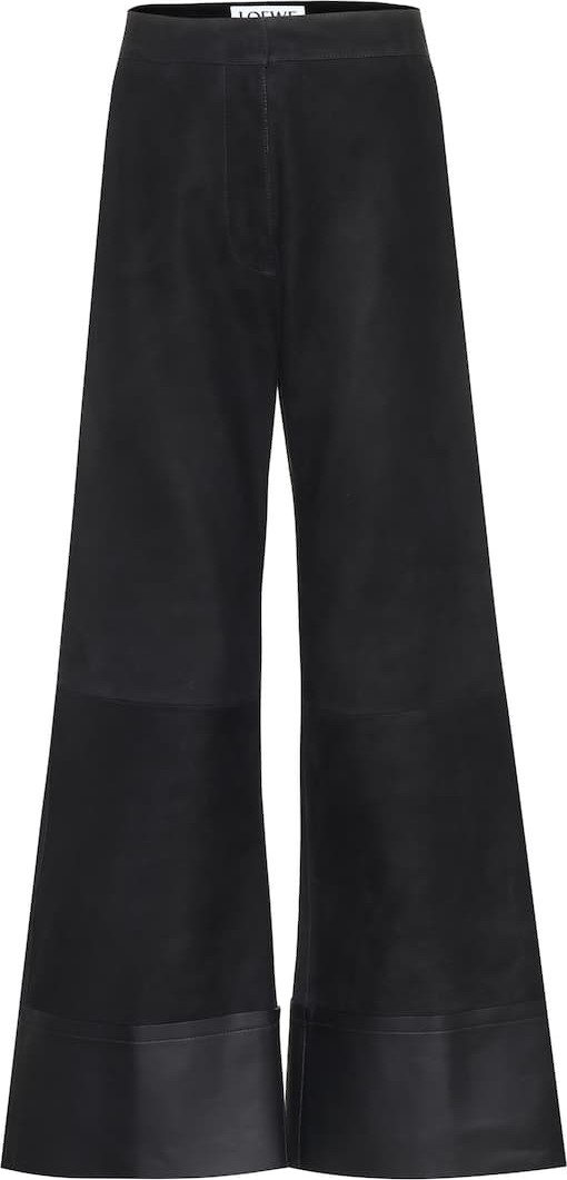 LOEWE Suede and leather flares