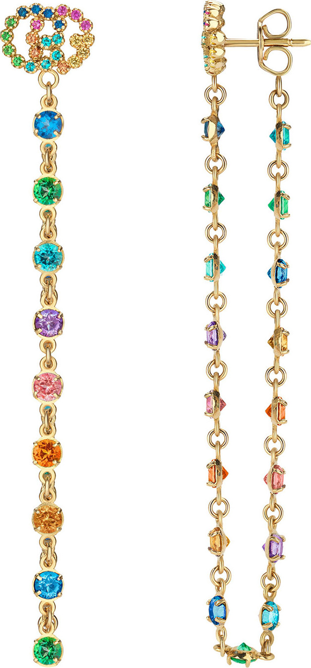 Gucci 18k GG Running Long Pendant Earrings