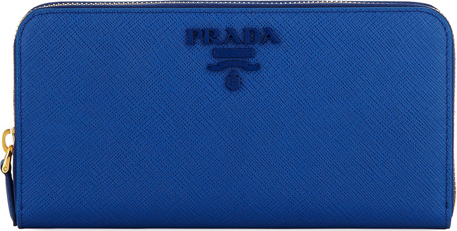 Prada Saffiano Shine Zip-Around Wallet