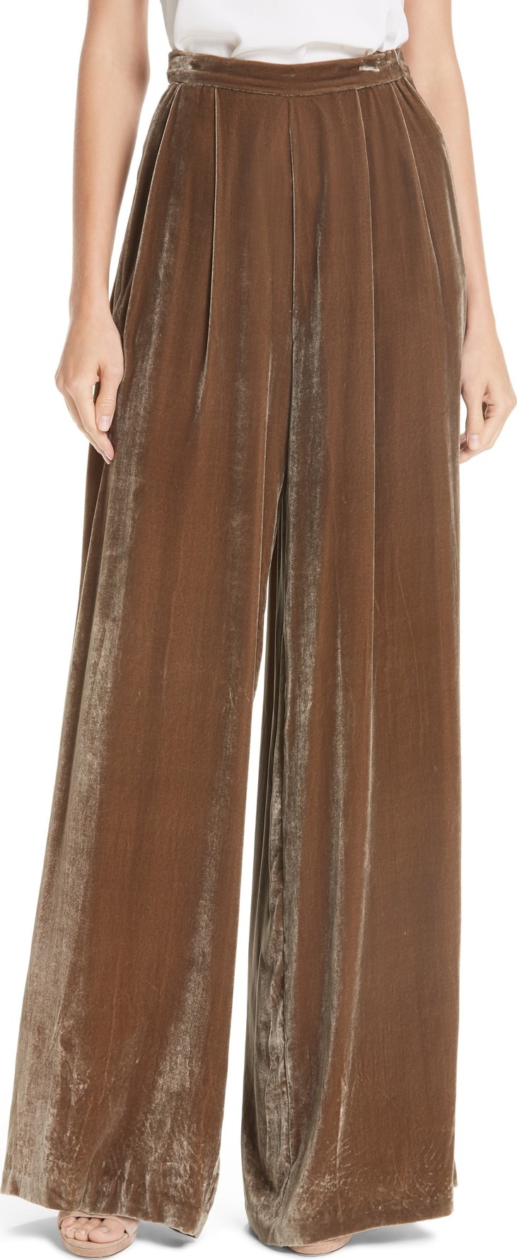 Ulla Johnson Rhett Velvet Wide Leg Trousers