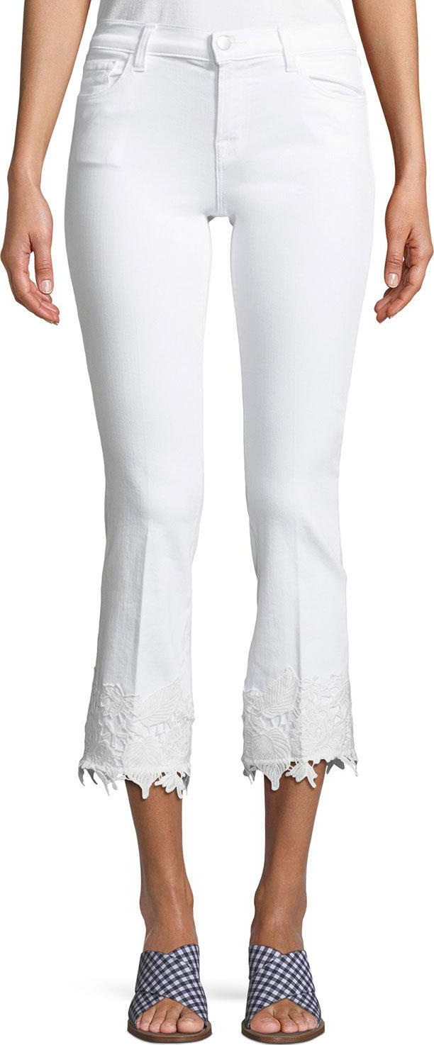 J BRAND Selena Mid-Rise Crop Boot Jeans with Lace Hem