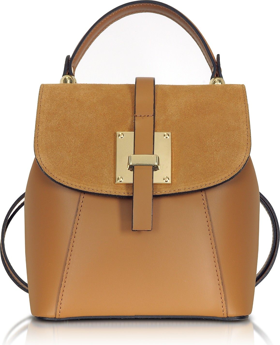 Gisèle 39 Palazia Black Suede and Leather Small Backpack