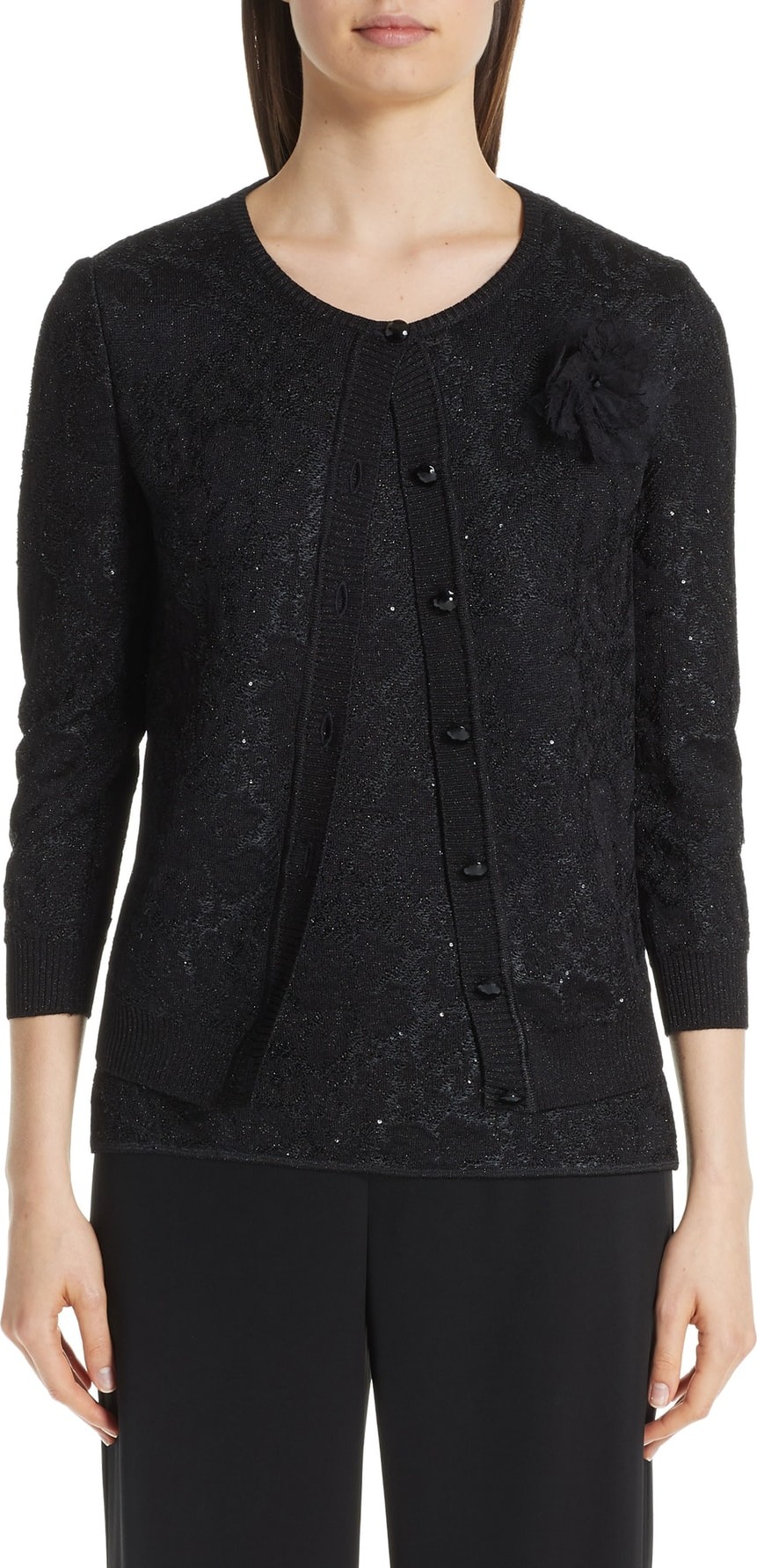 St. John Stellar Gaze Jacquard Cardigan