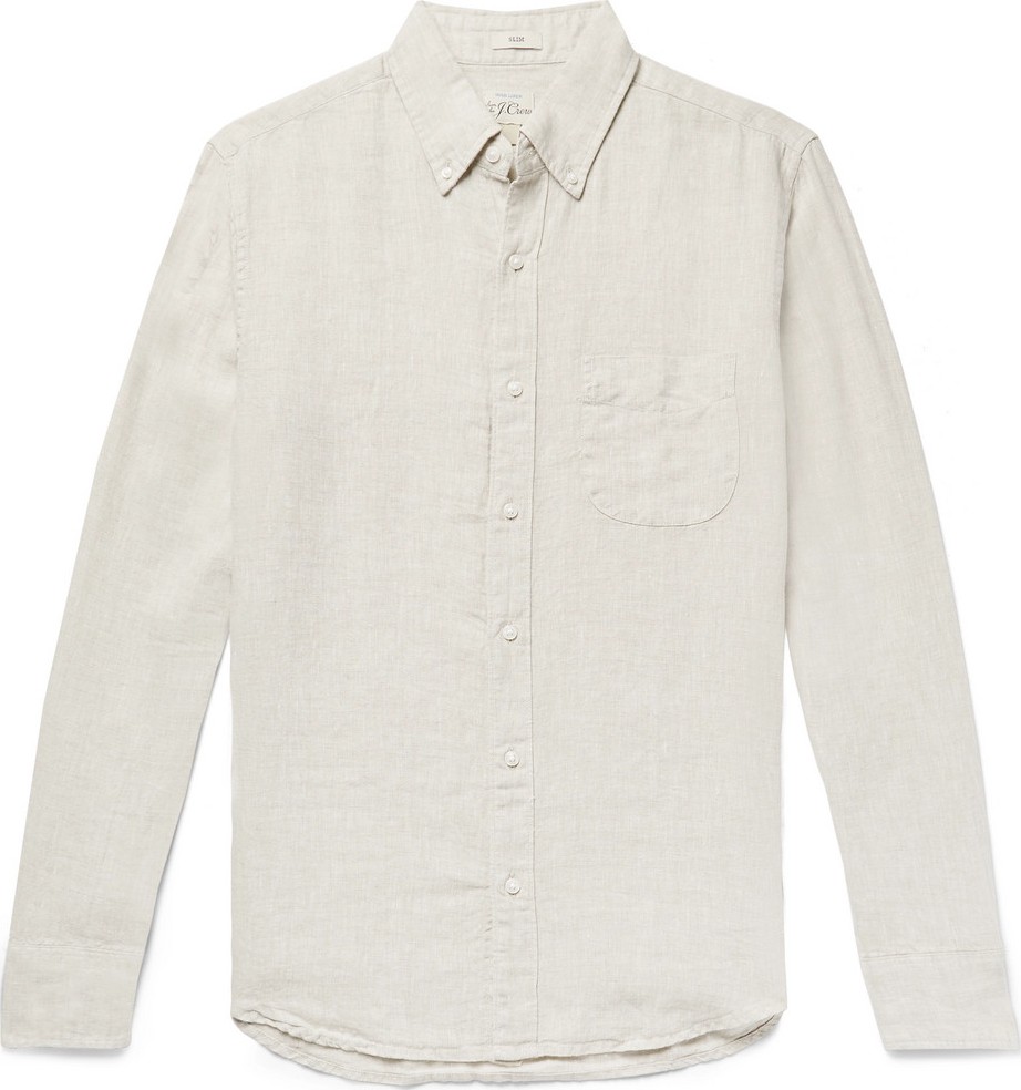 J.Crew Slim-Fit Button-Down Collar Linen Shirt