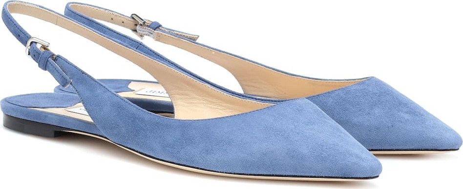 Jimmy Choo Erin suede slingback ballet flats