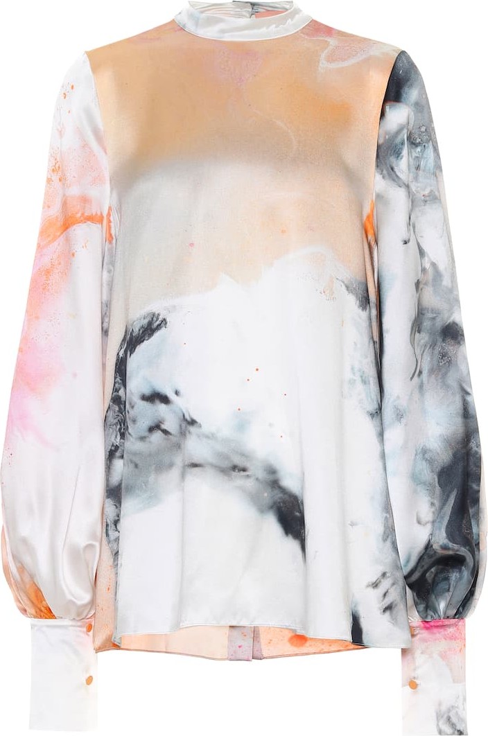 Roksanda Cala printed silk-satin blouse