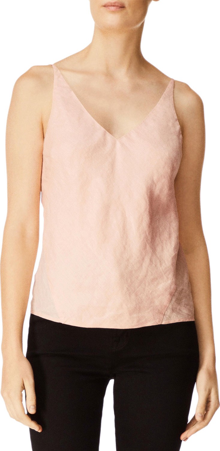 J BRAND Lucy V-Neck Linen Camisole Top