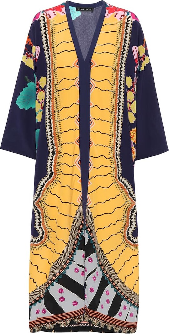 Etro Printed silk midi dress