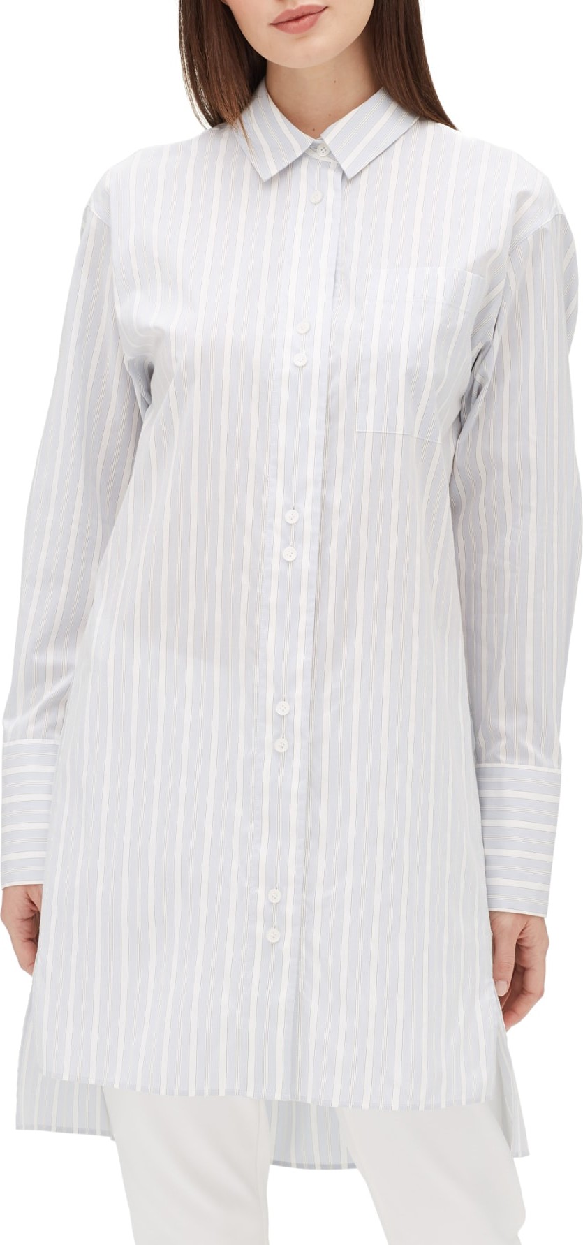 Lafayette 148 New York Marvin Boulevard Stripe Boyfriend Shirt