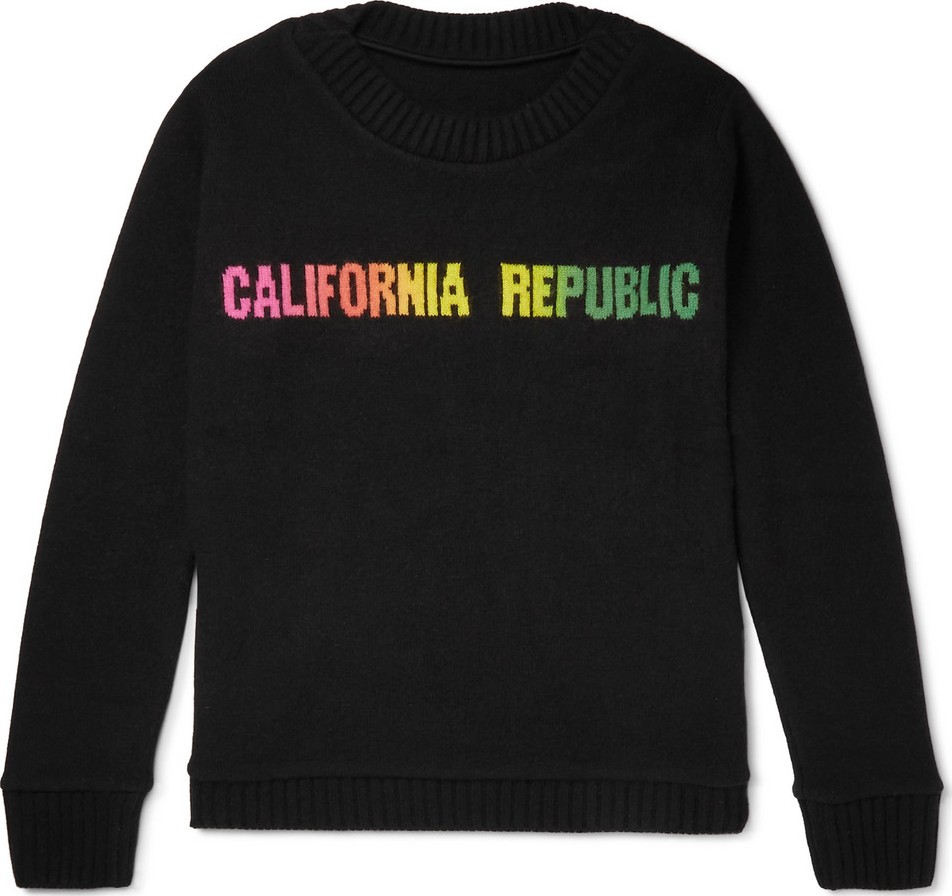 The Elder Statesman California Republic Intarsia Cashmere Sweater