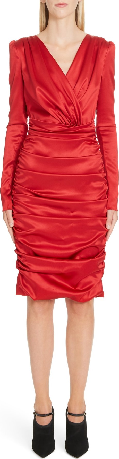 Dolce & Gabbana Stretch Silk Satin Sheath Dress