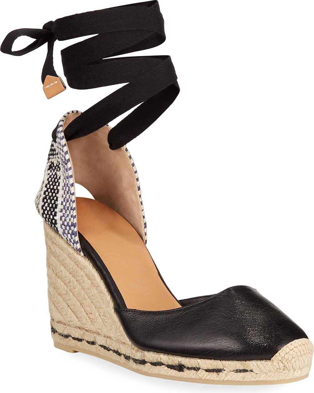 Castaner Leather Wedge Espadrille Pumps