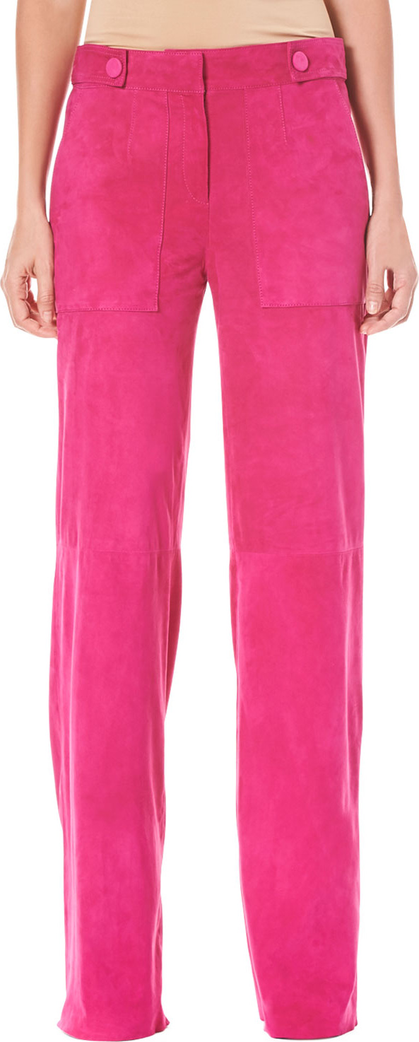 Carolina Herrera Straight-Leg Suede Pants