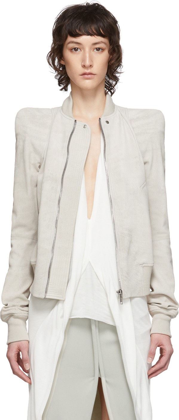 Rick Owens Beige Leather Zionic Jacket Rick Owens Beige Leather Zionic Jacket