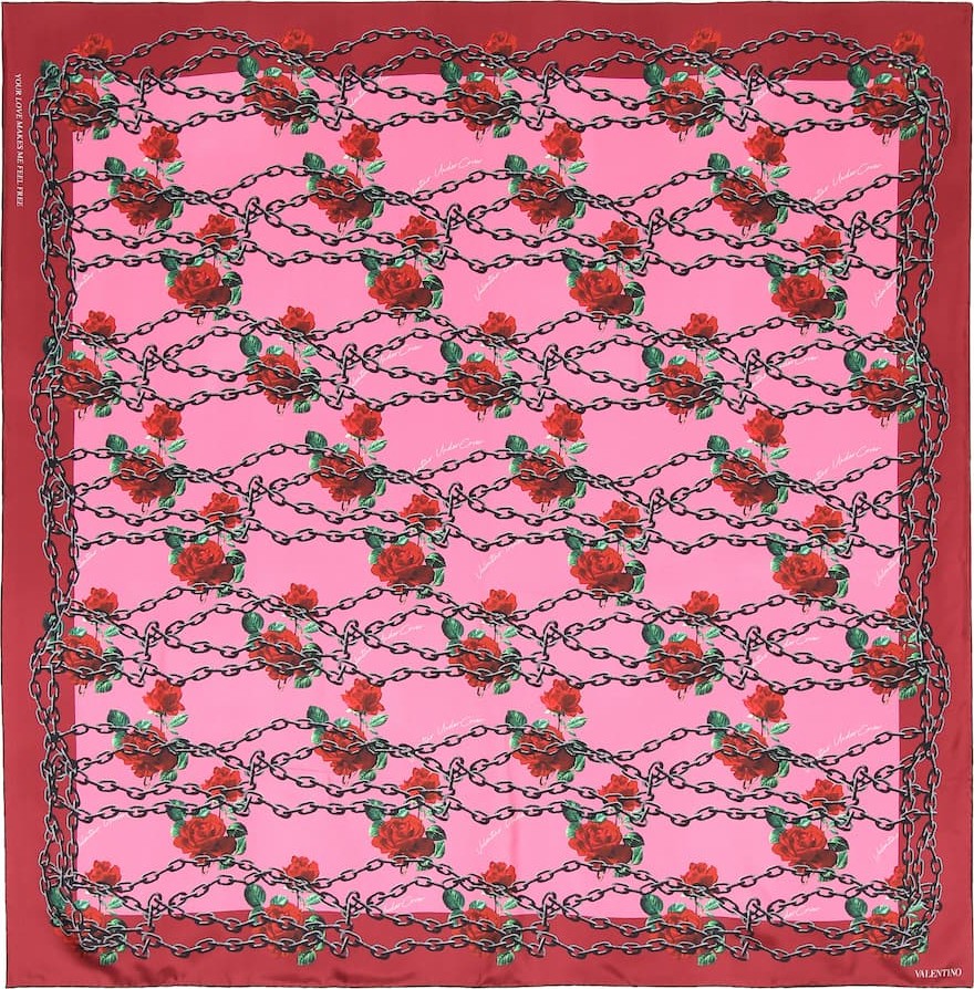Valentino x Undercover floral silk scarf