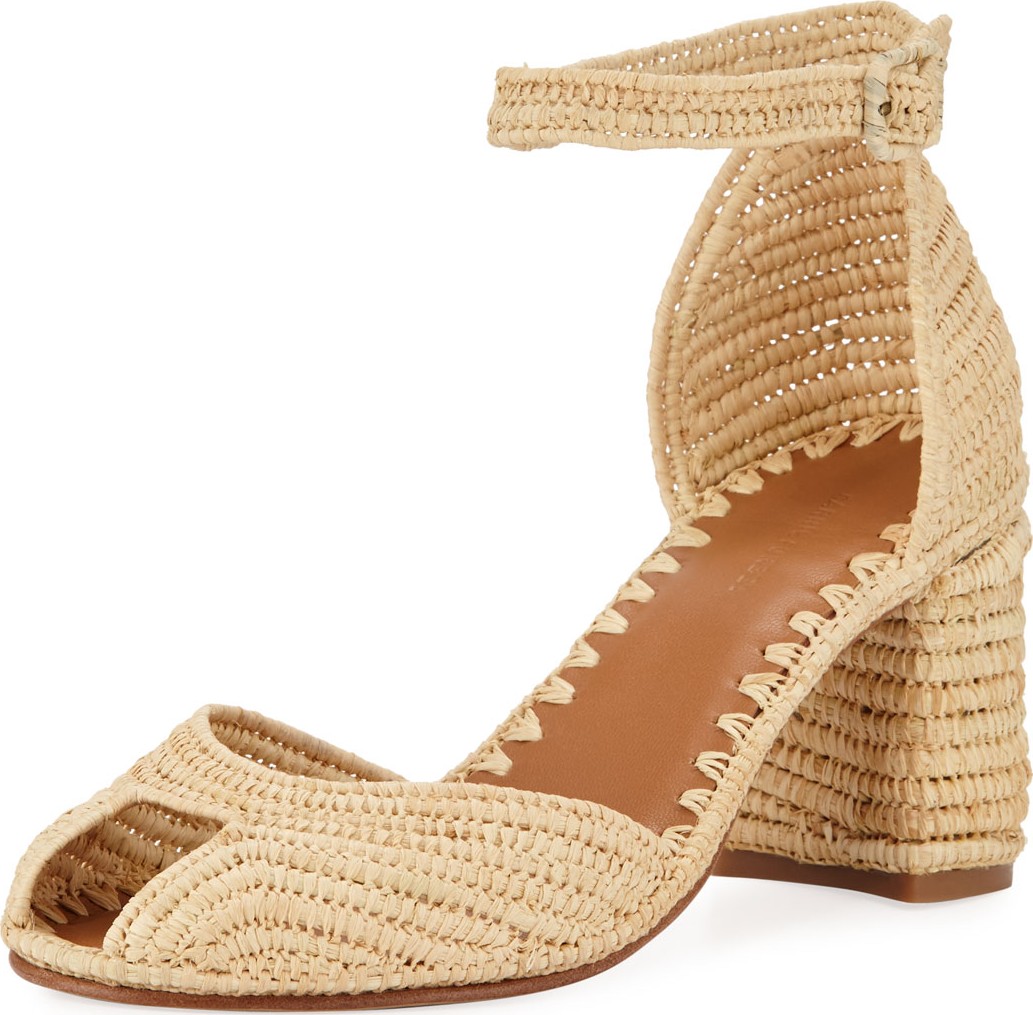 Carrie Forbes Laila Raffia Ankle Sandals