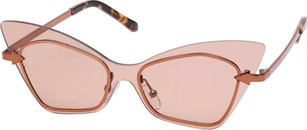 Karen Walker Mrs. Brill Cat-Eye Semi-Rimless Sunglasses, Brown Pattern