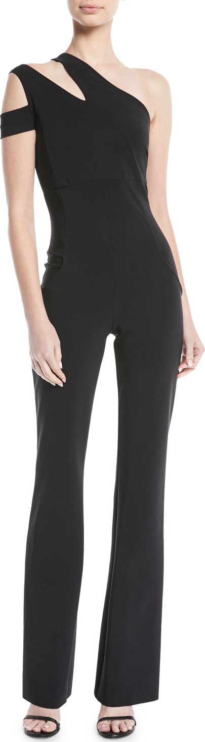La Petite Robe di Chiara Boni Lety Asymmetric One-Shoulder Split jumpsuit