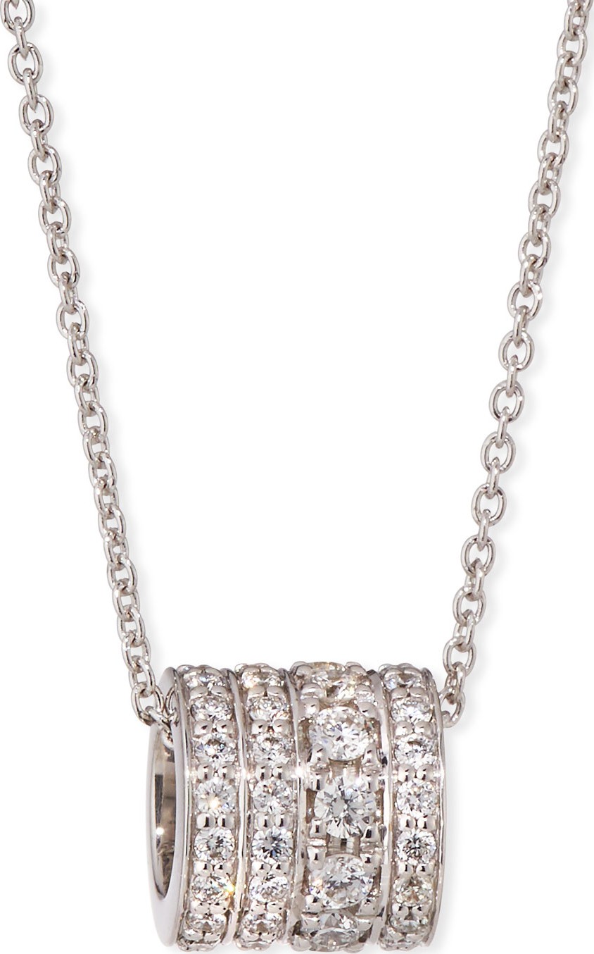 Roberto Coin 18k White Gold Diamond Rondelle Necklace