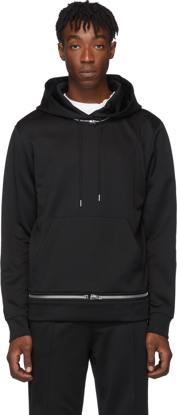 Helmut Lang Black Zip-Away Hoodie