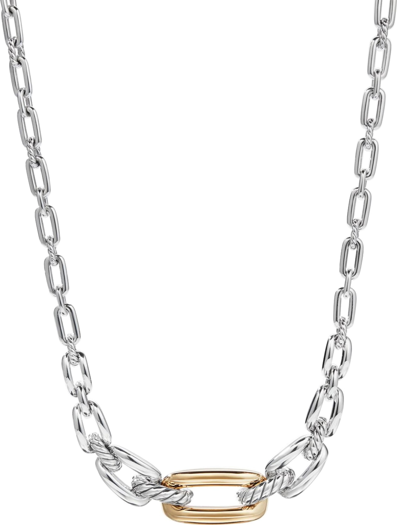 David Yurman Wellesley Link Short Necklace with 18k Gold