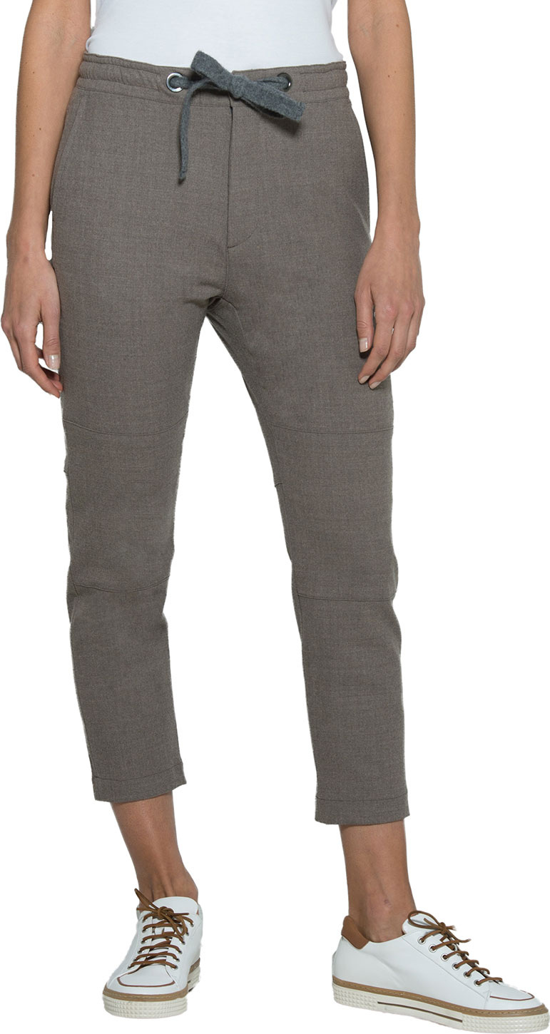 Eleventy Wool-Silk Drawstring Cropped Pants