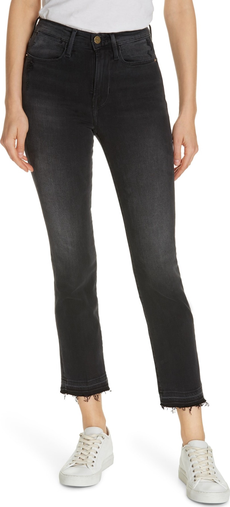 FRAME DENIM Le High Straight Release Hem Jeans