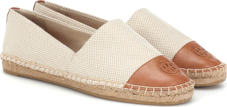 Tory Burch Leather-trimmed espadrilles