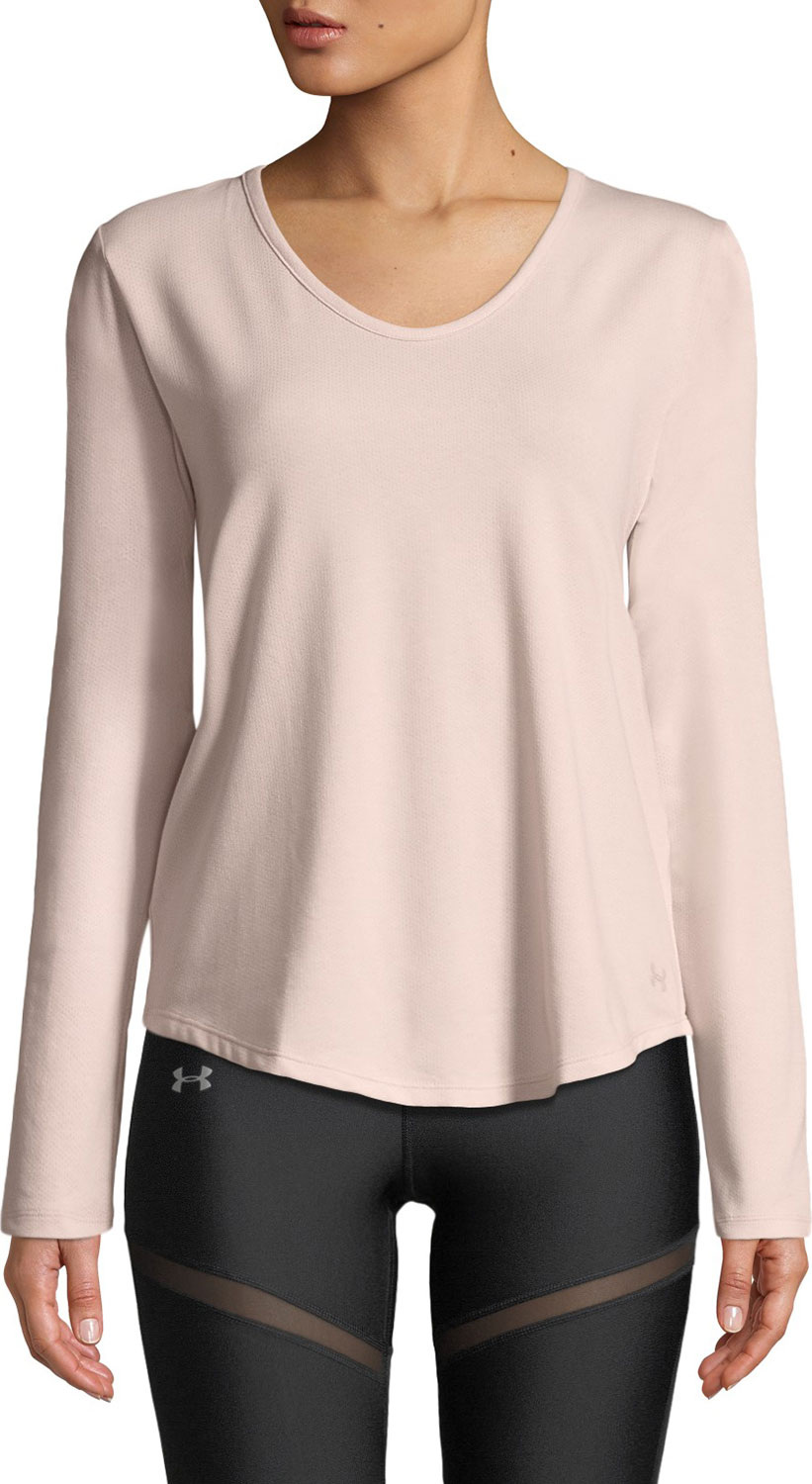 Under Armour Pindot Open-Back Long-Sleeve Activewear Top